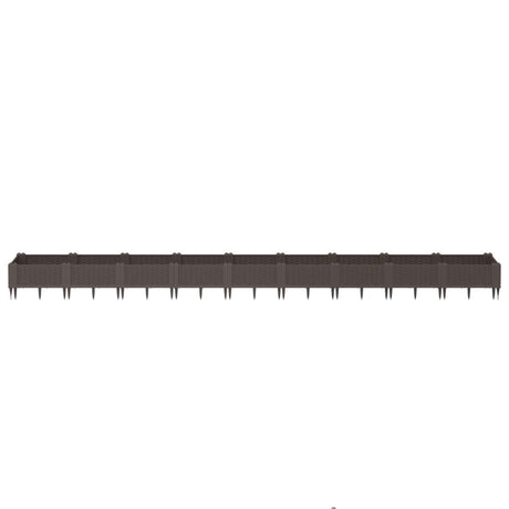 Vidaxl plantenbak met pinnen 362,5x42,5x28,5 cm polypropeen bruin