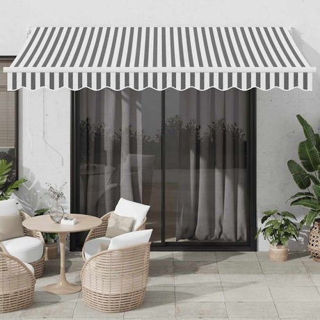 Vidaxl luifel uittrekbaar 3,5x2,5 m stof en aluminium antraciet en wit