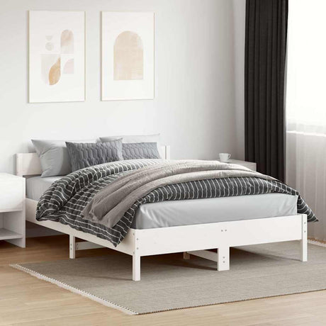 Vidaxl bedframe zonder matras massief grenenhout wit 120x200 cm