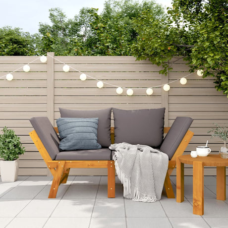 Vidaxl tuinbank met kussens 2-in-1 massief acaciahout