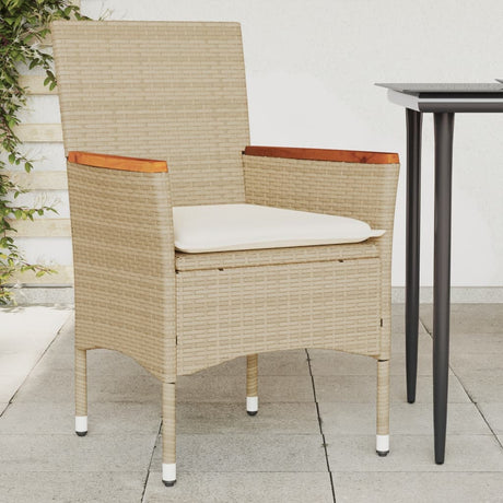 Vidaxl tuinstoelen 2 st met kussens poly rattan beige