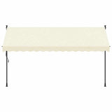 Vidaxl luifel uittrekbaar 350x150 cm stof en staal crèmekleurig