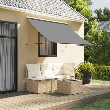 Vidaxl luifel uittrekbaar 200x150 cm stof en staal antracietkleurig