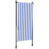 Vidaxl rolgordijn voor buiten 120x270 cm stof en staal blauw en wit