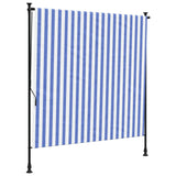 Vidaxl rolgordijn voor buiten 200x270 cm stof en staal blauw en wit