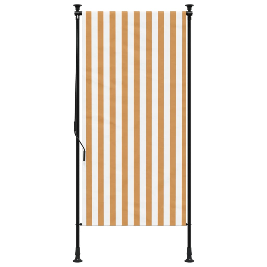 Vidaxl rolgordijn voor buiten 100x270 cm stof en staal oranje en wit