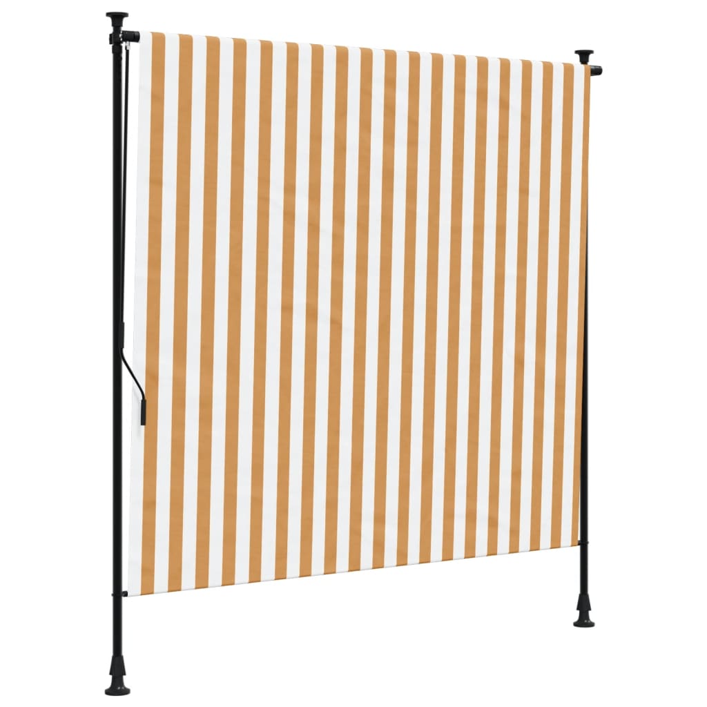 Vidaxl rolgordijn voor buiten 200x270 cm stof en staal oranje en wit