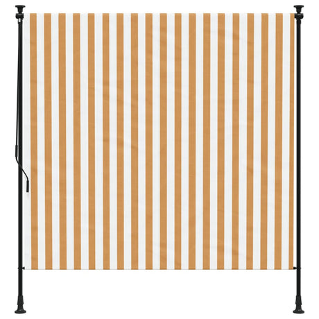Vidaxl rolgordijn voor buiten 200x270 cm stof en staal oranje en wit