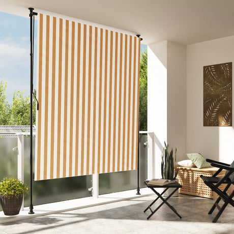 Vidaxl rolgordijn voor buiten 200x270 cm stof en staal oranje en wit