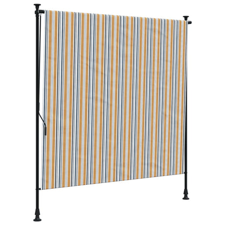 Vidaxl rolgordijn voor buiten 200x270 cm stof en staal geel en wit