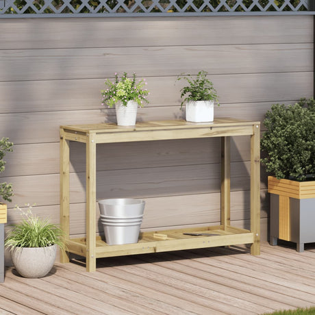 Vidaxl oppottafel met schap 108x35x75 cm geïmpregneerd grenenhout