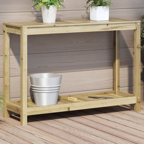 Vidaxl oppottafel met schap 108x35x75 cm geïmpregneerd grenenhout