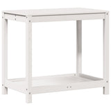 Vidaxl oppottafel met schap 82,5x50x75 cm massief grenenhout wit