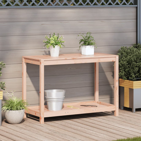 Vidaxl oppottafel met schap 108x50x75 cm massief douglashout