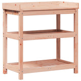 Vidaxl oppottafel met schappen 82,5x45x86,5 cm massief douglashout