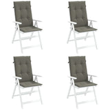 Vidaxl stoelkussens 4 st hoge rug 120x50x4 cm stof donkergrijs