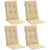 Vidaxl stoelkussens 4 st hoge rug 120x50x4 cm stof gemêleerd beige