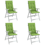 Vidaxl stoelkussens 4 st hoge rug 120x50x4 cm stof gemêleerd groen
