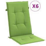 Vidaxl stoelkussens 6 st hoge rug 120x50x4 cm stof gemêleerd groen