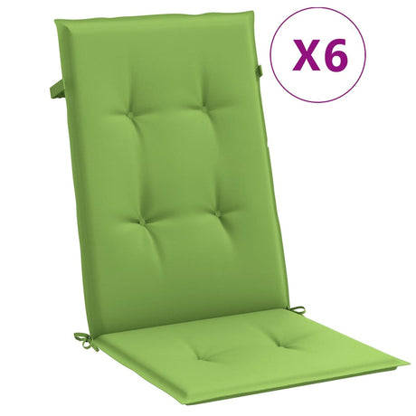 Vidaxl stoelkussens 6 st hoge rug 120x50x4 cm stof gemêleerd groen