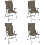 Vidaxl stoelkussens 4 st hoge rug 120x50x4 cm stof gemêleerd taupe