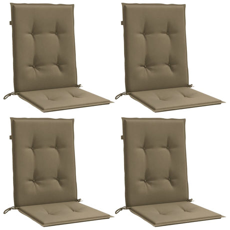 Vidaxl stoelkussens 4 st lage rug 100x50x4 cm stof gemêleerd taupe