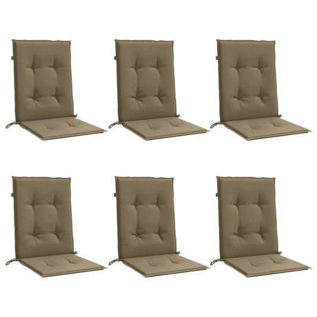 Vidaxl stoelkussens 6 st lage rug 100x50x4 cm stof gemêleerd taupe