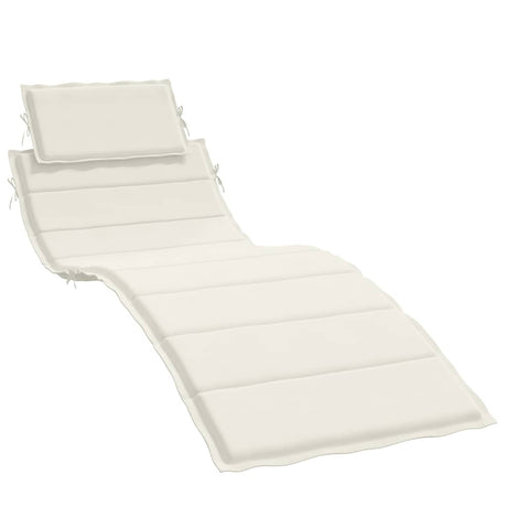 Vidaxl ligbedkussen 186x58x4 cm stof gemêleerd crèmekleurig