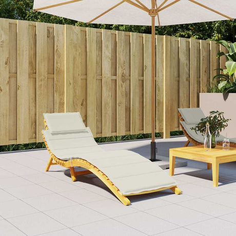 Vidaxl ligbedkussen 186x58x4 cm stof gemêleerd crèmekleurig