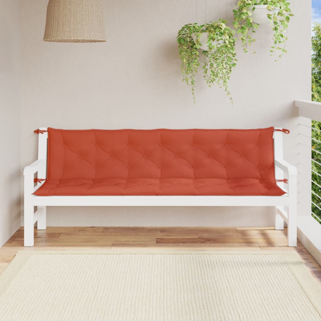 Vidaxl tuinbankkussens 2 st 200x50x7 cm stof gemêleerd rood