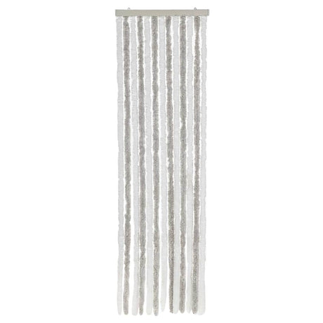 Vidaxl vliegengordijn 56x185 cm chenille lichtgrijs en wit