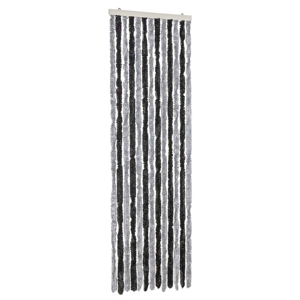 Vidaxl vliegengordijn 56x185 cm chenille grijs en zwart