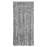 Vidaxl vliegengordijn 90x200 cm chenille grijs en zwart-wit