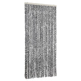 Vidaxl vliegengordijn 90x220 cm chenille grijs en zwart-wit