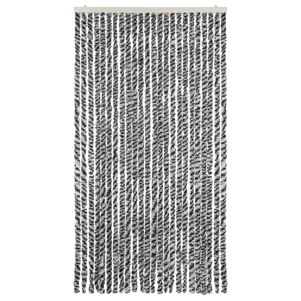 Vidaxl vliegengordijn 100x220 cm chenille grijs en zwart-wit