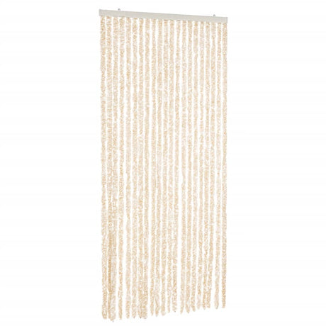 Vidaxl vliegengordijn 90x200 cm chenille beige en wit