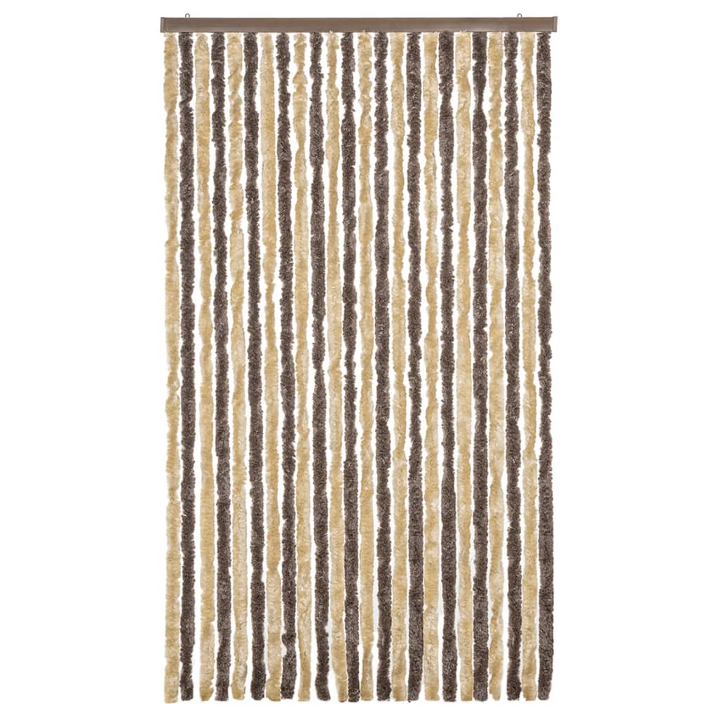 Vidaxl vliegengordijn 100x220 cm chenille donkerbruin en beige