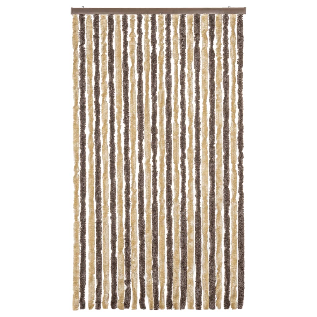 Vidaxl vliegengordijn 100x230 cm chenille donkerbruin en beige