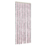 Vidaxl vliegengordijn 56x185 cm chenille zilvergrijs en roze