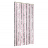 Vidaxl vliegengordijn 100x220 cm chenille zilvergrijs en roze