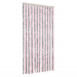 Vidaxl vliegengordijn 100x220 cm chenille zilvergrijs en roze