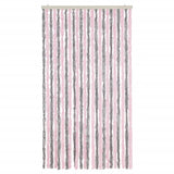 Vidaxl vliegengordijn 100x230 cm chenille zilvergrijs en roze
