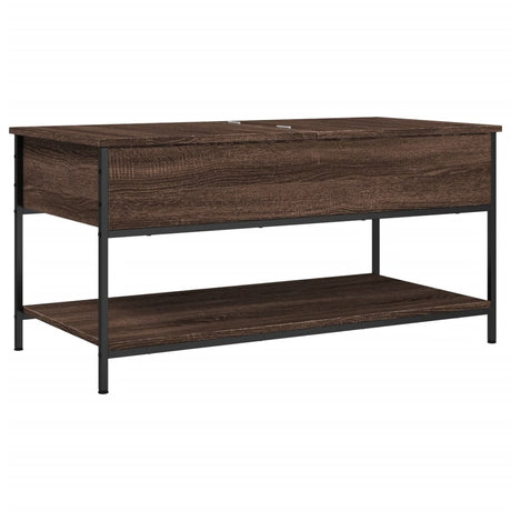 Vidaxl salontafel 100x50x50 cm bewerkt hout en metaal bruineikenkleur