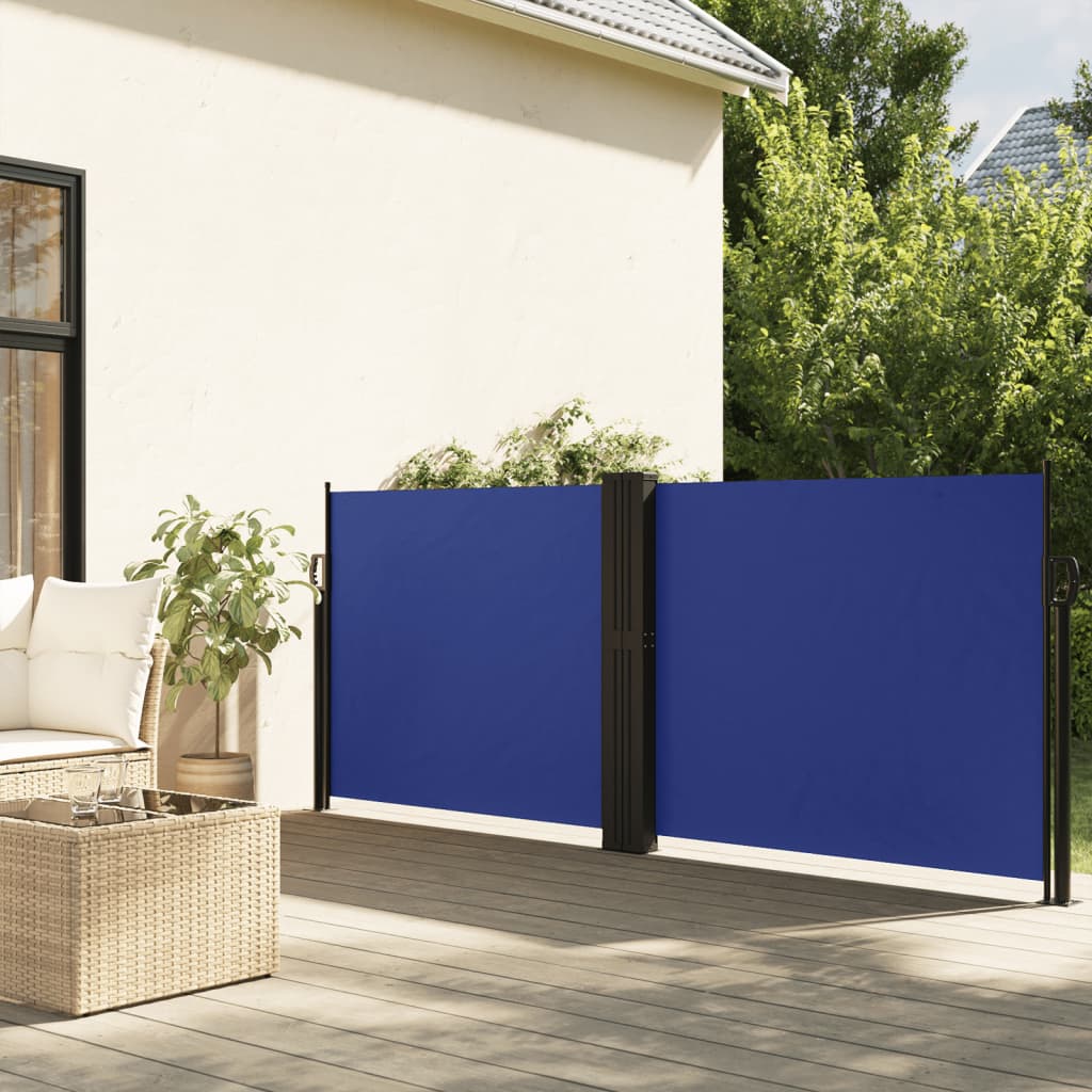 VidaXL Windscherm uittrekbaar 120x600 cm blauw