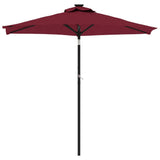Vidaxl parasol met stalen paal 225x225x212 cm bordeauxrood