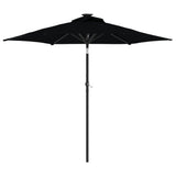 Vidaxl parasol met stalen paal 225x225x212 cm zwart