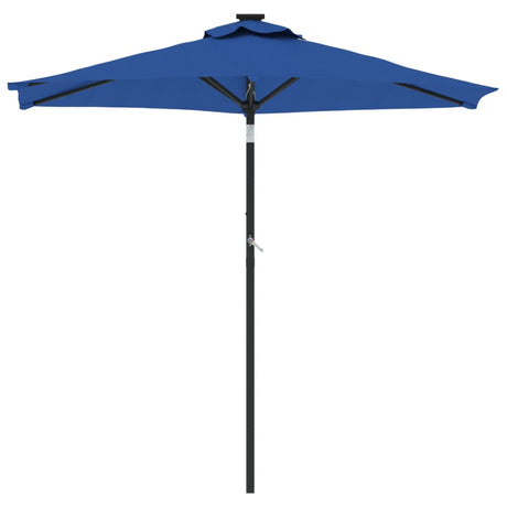 Vidaxl parasol met stalen paal 225x225x212 cm azuurblauw