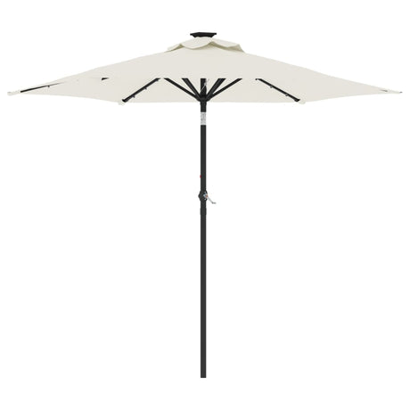 Vidaxl parasol met led's en stalen paal 225x225x212 cm wit