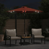 Vidaxl parasol met led's en stalen paal 225x225x212 cm terracotta