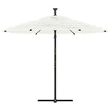 Vidaxl parasol met stalen paal 290x290x238 cm wit